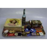 Tray lot of cosmetic collectables and vintage tins