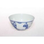Chinese blue and white bowl with figure decoration, 11.5cm diameter.