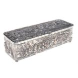 Late 19th Century Continental highly ornate silver plated on copper trinket box,