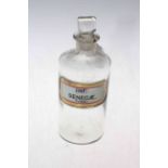 Antique glass pharmaceutical bottle and stopper, labelled for SENEGAE.