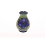 Small Moorcroft Pottery Anemone vase, 10cm.