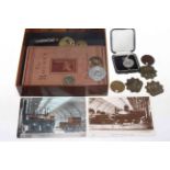 Small collection of railwayana and others including two 1925 centenary medals, volume The Rocket,