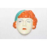 Small Royal Dux face wall mask, 9cm.