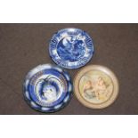 Woods & Sons blue and white 'Mikado' charger together with Royal Cauldon charger and a third