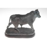 Bronze bull trotting, 27.5cm.