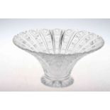 Victorian crystal bowl of flared form with tapered strands of faceting, 34cm diameter.