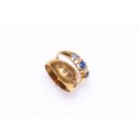 Two 18 carat gold rings, one sapphire and diamond.