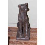 Sitting hound dog statue, 63cm.