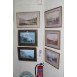 Edward Arden (after Arden Tucker), four framed watercolours and pair Heaton Cooper prints (6).