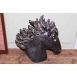 Horse's head statue, 58cm.