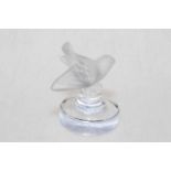 Lalique finch with outstretched wings, paperweight, 7cm by 5cm.