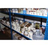 Large collection of teaware, glassware, gilt wall bracket, barometer, commemorative ware, etc.