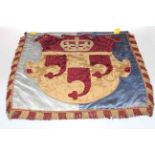 Banner of Arms embroidery cloth, 52cm by 54cm.