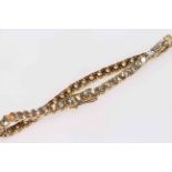 14 carat Yellow Gold Diamond tennis bracelet featuring, forty seven round brilliant cut Diamonds (4.