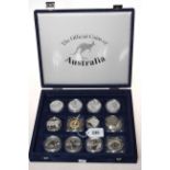 Assortment of Australia silver capsulated coins including five 5 dollars, six one dollars,