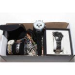 Collection of watches and costume jewellery.