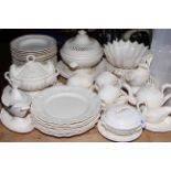 Royal Creamware dinner set of approximate forty pieces including tureens, teapot, gravy boat.