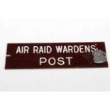 ARP Wardens post sign and cap badge (2).