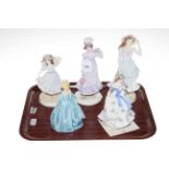 Five Royal Worcester figures 'Sweet Forget Me Not', 'Grandmother Dress', 'Summer',