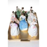 Eight Royal Doulton ladies 'Elyse' x 2, 'Gemma', 'Lucy', 'Alexandra', 'Helen', 'Ashley' and 'Dawn'.