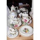 Victoria Spode china including teapots, tureen and a Beswick harnessed horse (15).