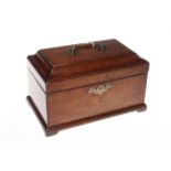 18th Century mahogany Chippendale style tea caddy, 23cm.