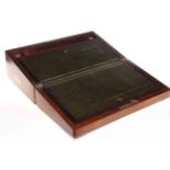 Military style writing slope in solid mahogany, circa 1840's with key.