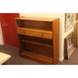 Nathan teak two drawer sliding glazed door bookcase.