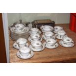 Duchess china thirty nine piece tea set and EP entree dish and other dish.