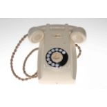 1960's cream Bakelite wall phone, fully converted for modern usage.