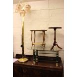 Modern multi branch standard lamp and three various occasional tables (4).