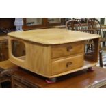 Ercol Windsor two drawer storage coffee table, 40cm by 80cm.