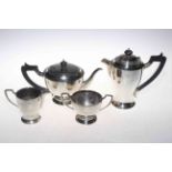 Silver four piece tea service, Birmingham 1934, 35 troy oz gross.