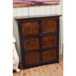 Oriental style six door cabinet, 125cm by 106cm.