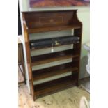 Edwardian inlaid mahogany five tier open bookcase, 148cm by 95cm.