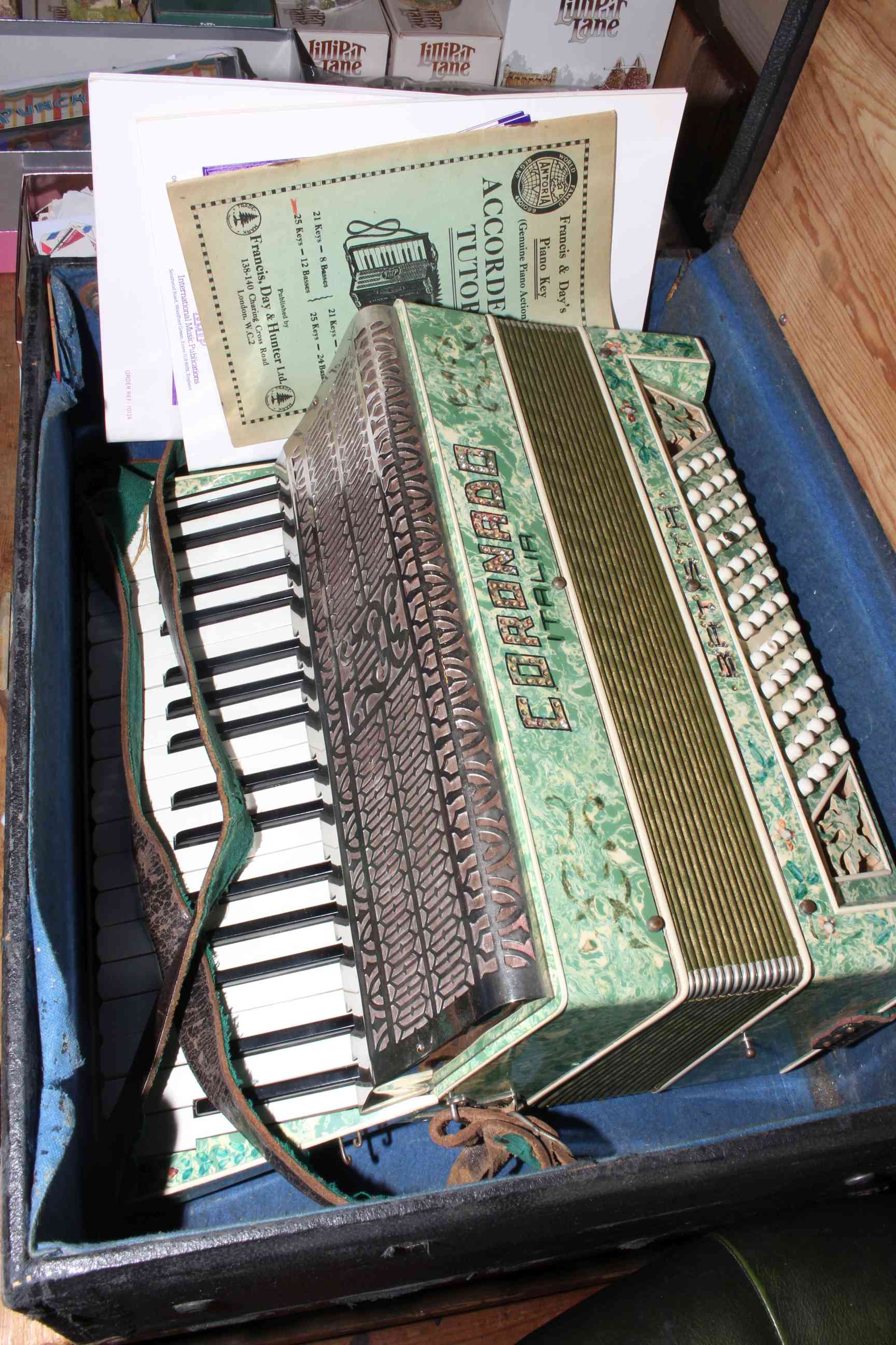 Coronado Italia accordion, with case.