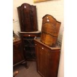 Four various 19th Century and later corner wall cabinets and Charles King Wood, Mount Etna,