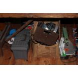 Tools including grinder, small bandsaw, drill, etc.