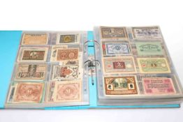 Assorted collection of worldwide banknotes, including Hong Kong, Shanghai, Malaysia, Japan, Turkey,