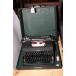 Olympia Werke West, Wilhelmshaven cased typewriter, in little used condition.