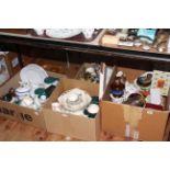 Four boxes of ceramics, wood, crystal, Border Fine Arts, etc.