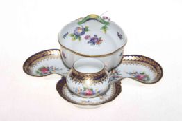 Dresden Carl Thieme inkstand and cover bowl, 24cm.