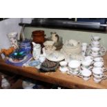 Midwinter Riviera dinnerware, Royal Albert Berkley teaware, Beswick horse and two foals, glassware,