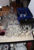 Assortment of Stuart, Gleneagles, Waterford, John Rocha, Dartington, boxed crystal glassware.