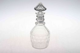 Georgian triple ring neck decanter and stopper.