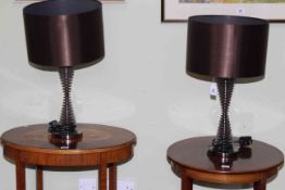 Two pairs of table lamps.
