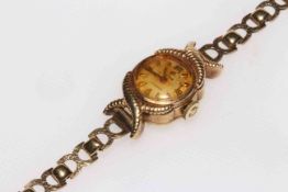 9 carat gold ladies bracelet watch.