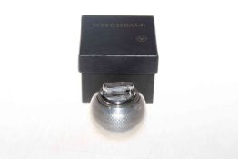 Heavy silver witch ball lighter, 8cm.