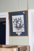 D.M. & E.M. Alderson 'Royal Coach Horses', signed and dated 1982, watercolour, framed, 20.