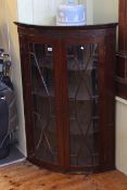 19th Century mahogany double astragal glaze door corner cabinet.